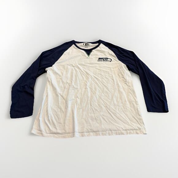 Seattle Seahawks NFL x Darius Rucker Collection Cream Navy Long Sleeve Shirt XL - Picture 1 of 8